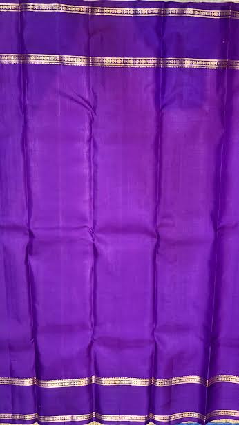 Pink &amp; Deep Purple Kanchipuram Silk Saree with zari Pallu