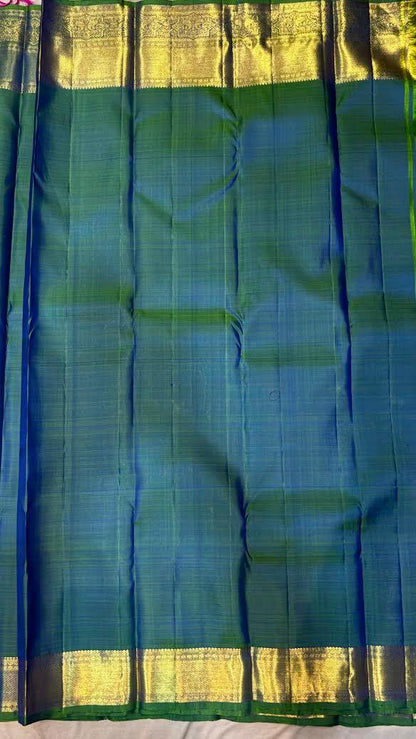 Exquisite Teal Blue Kanchipuram Pattu Saree with Price | Bridal Silk - pochampallysarees.com