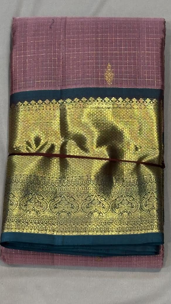 Exquisite Mauve and Teal Kanchipuram Pattu Saree With Price | Bridal Silk