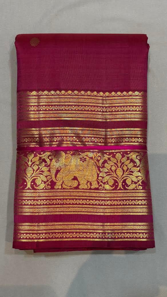 Authentic Pure Kanchi Pattu Sarees in Magenta | Buy Online