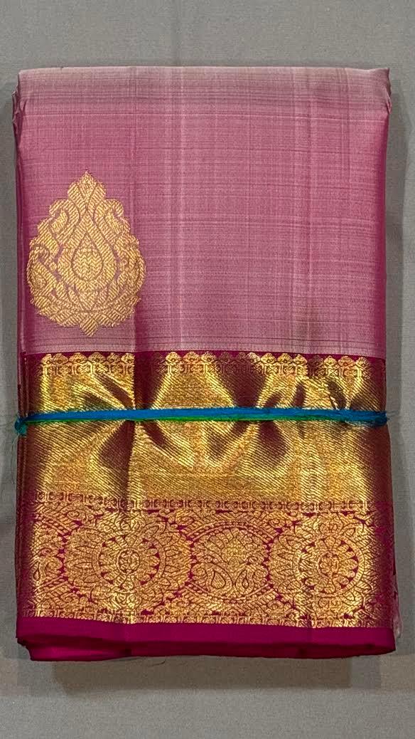 Elegant Pastel Lavender Kanchi Pattu Sarees | Pure Silk Wear - pochampallysarees.com