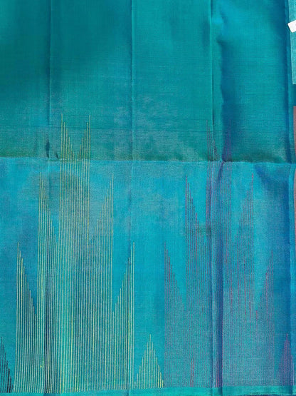 Sea Green Designer Kanchi Pure Soft Silk Saree - pochampallysarees.com