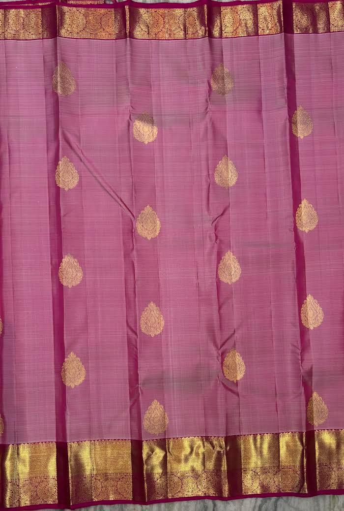 Elegant Pastel Lavender Kanchi Pattu Sarees | Pure Silk Wear - pochampallysarees.com