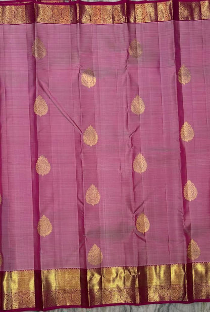 Elegant Pastel Lavender Kanchi Pattu Sarees | Pure Silk Wear - pochampallysarees.com