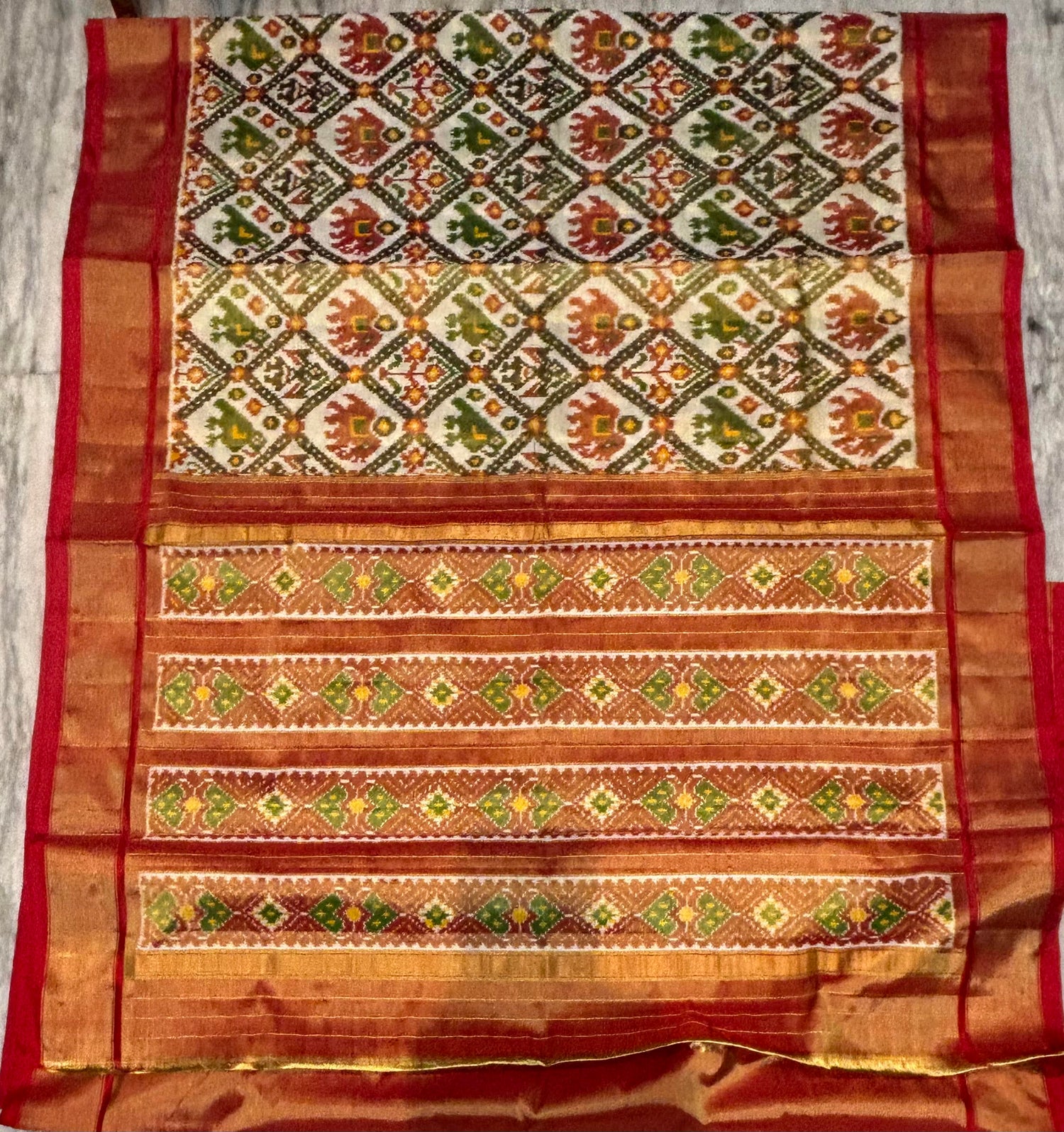 Pure Ikkat Tissue Bridal Silk Saree with Handloom Silk Mark Certification