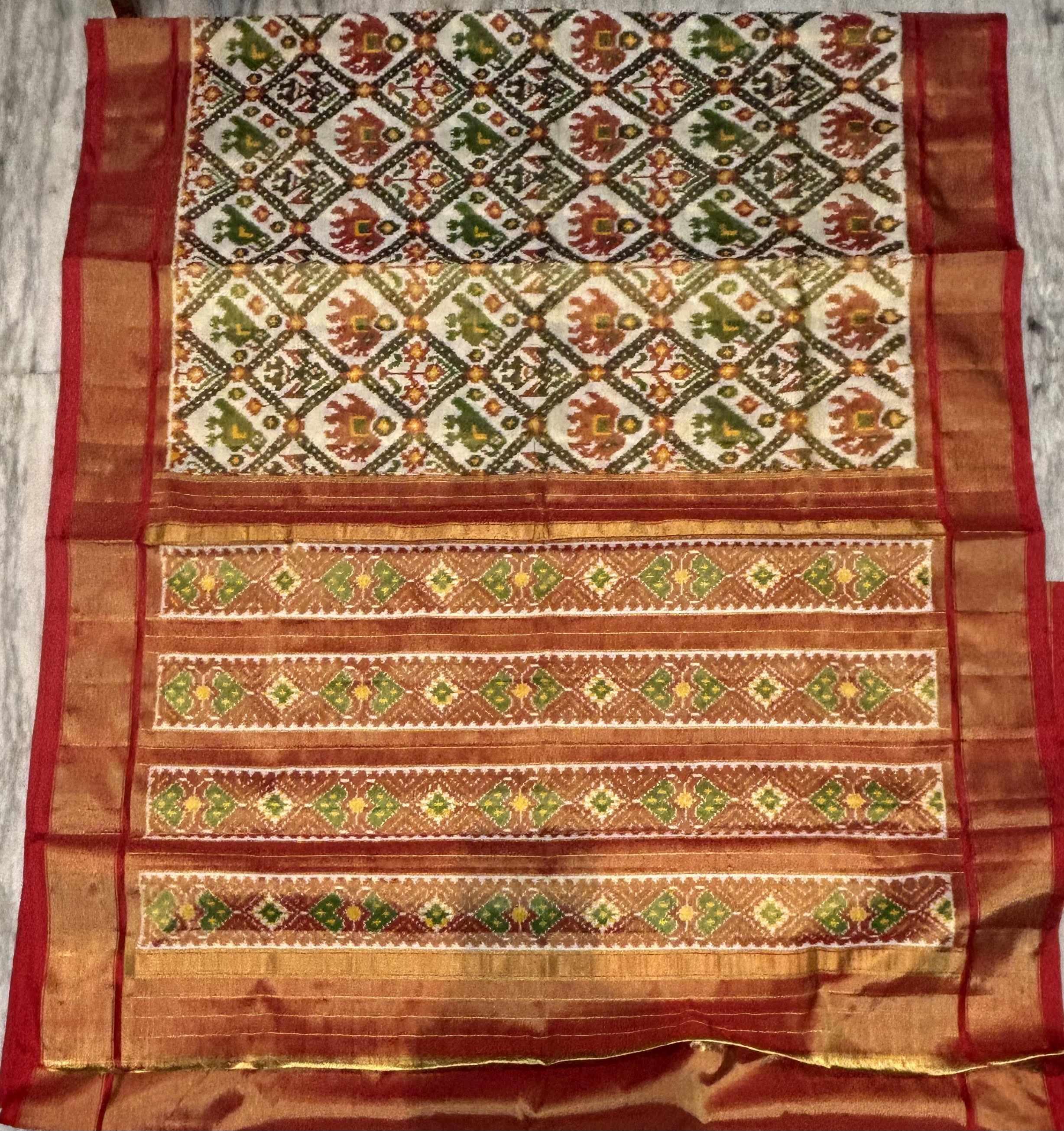 Pure Ikkat Tissue Bridal Silk Saree with Handloom Silk Mark Certification