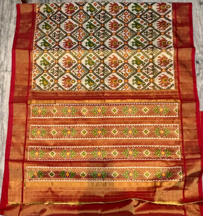 Pure Ikkat Tissue Bridal Silk Saree with Handloom Silk Mark Certification