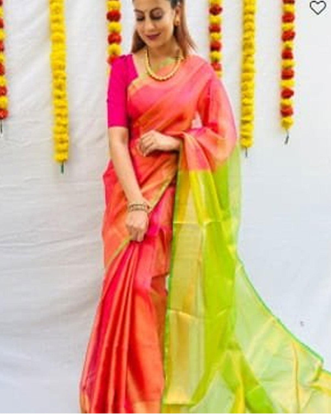 UPPADA CHECKED ORANGE COLOUR SAREE - pochampallysarees.com