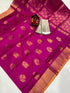Uppada Pattu Silver Border Rich Pallu Saree - pochampallysarees.com