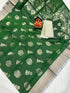Uppada Pattu Silver Border Rich Pallu Saree - pochampallysarees.com