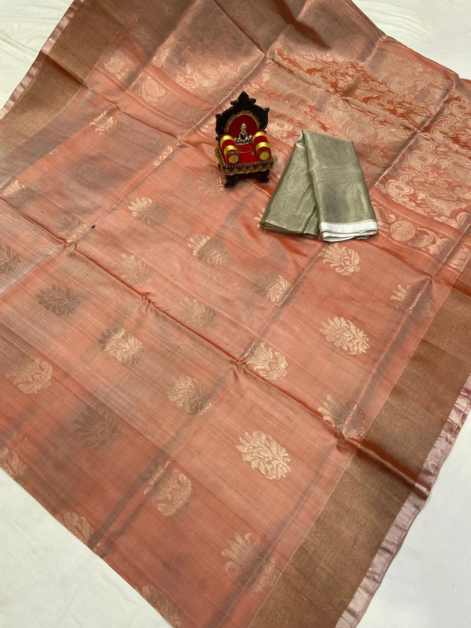 Uppada Pattu Silver Border Rich Pallu Saree - pochampallysarees.com
