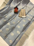 Uppada Pattu Silver Border Rich Pallu Saree - pochampallysarees.com