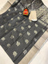 Uppada Pattu Silver Border Rich Pallu Saree - pochampallysarees.com
