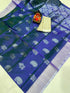 Uppada Pattu Silver Border Rich Pallu Saree - pochampallysarees.com