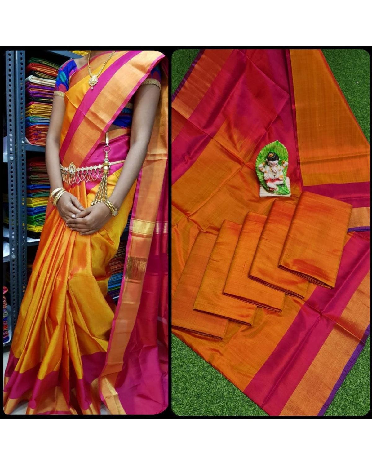 Uppada-Yellow-Colour Saree - pochampallysarees.com