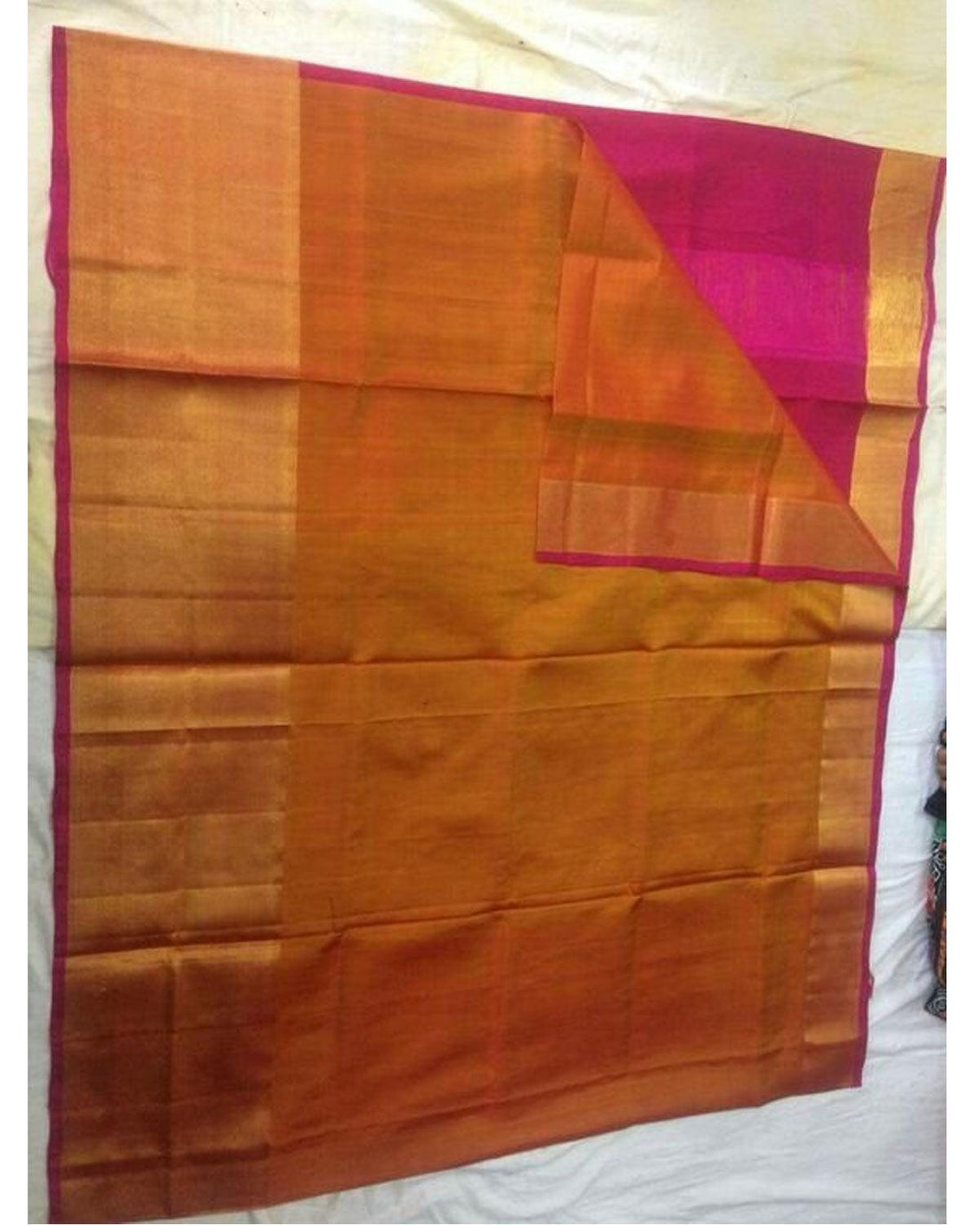 UPPADA SILK BIG TISSUE BORDER BROWN COLOUR SAREE - pochampallysarees.com