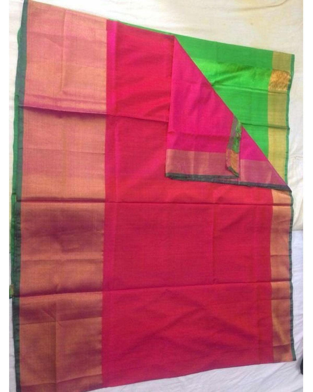 UPPADA SILK BIG TISSUE BORDER MIXED RED COLOUR SAREE - pochampallysarees.com