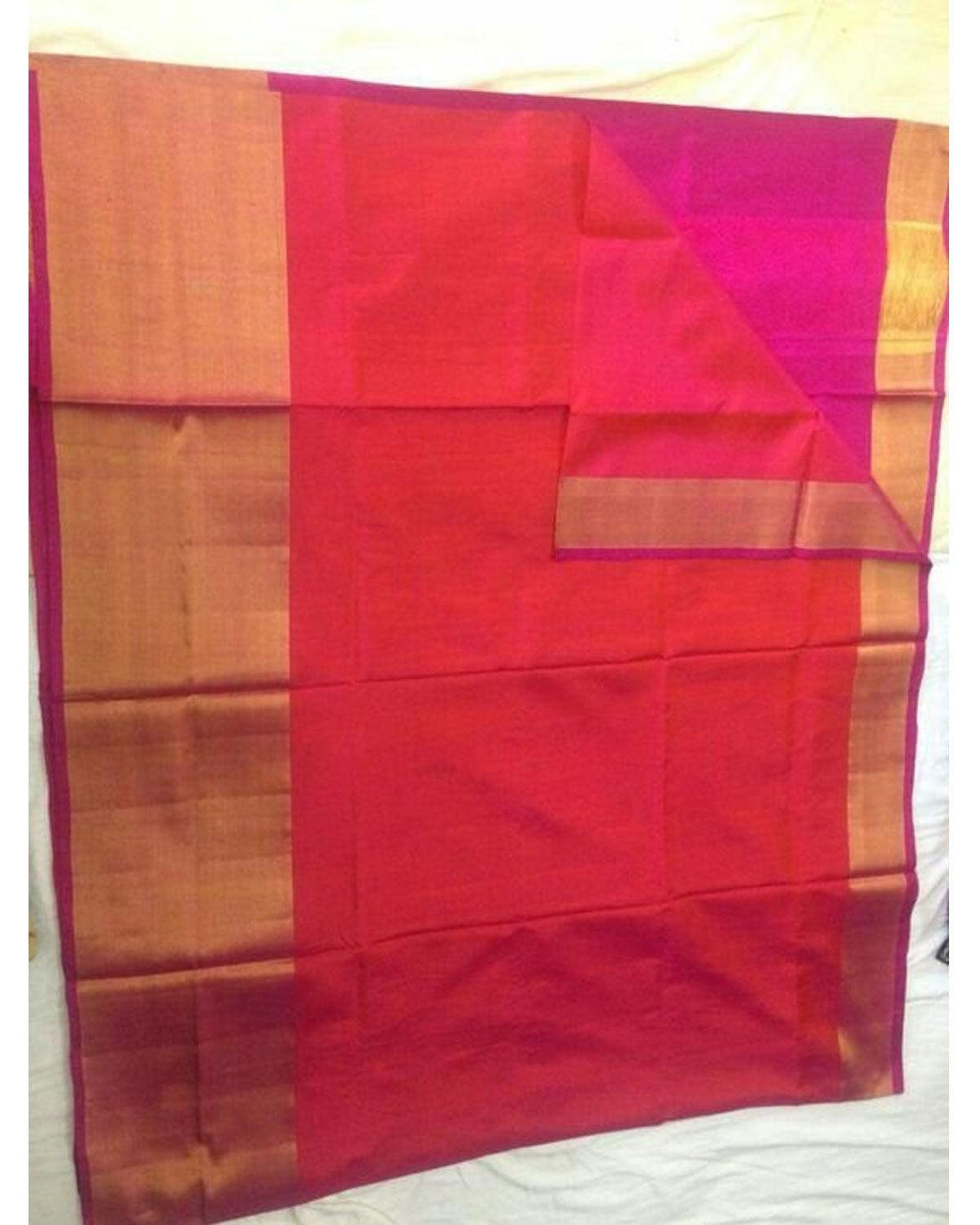 UPPADA SILK BIG TISSUE BORDER MIXED RED COOUR SAREE - pochampallysarees.com