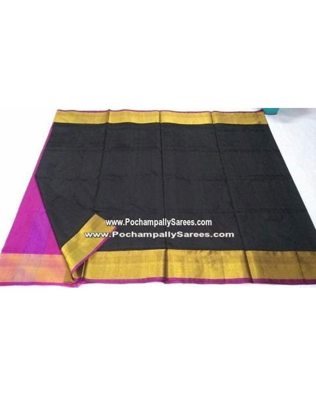 UPPADA SILK BLACK COLOUR SAREE - pochampallysarees.com