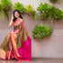 Uppada Silk Body Green, Uppada Pallu Contrast Uppada Pink Blouse - pochampallysarees.com