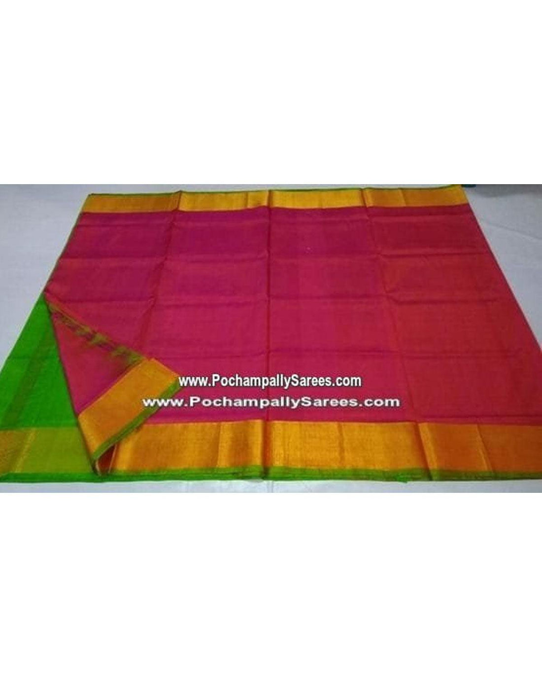 UPPADA SILK PLAIN PINK COLOUR SAREE - pochampallysarees.com