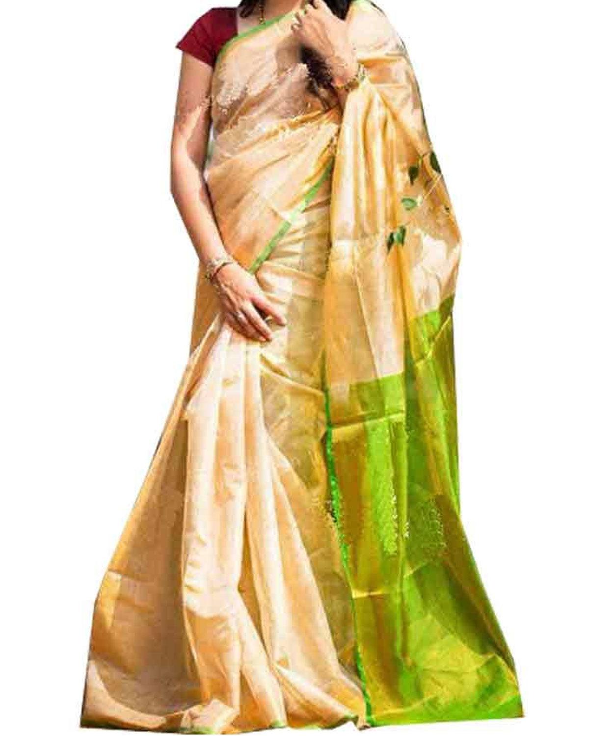 UPPADA TISSUE CREAM COLOUR SAREE - pochampallysarees.com