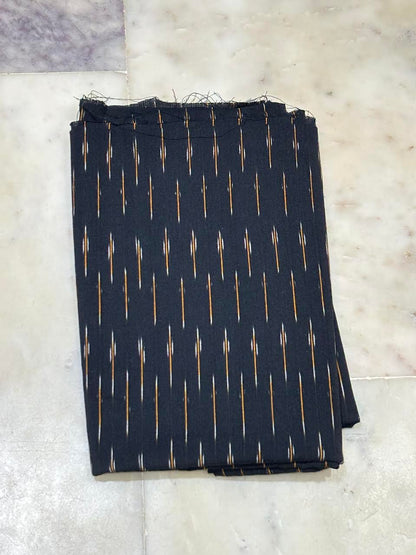 Pure Handloom Double Ikkat Cotton Dress Material Set with Contrast Dupatta d28