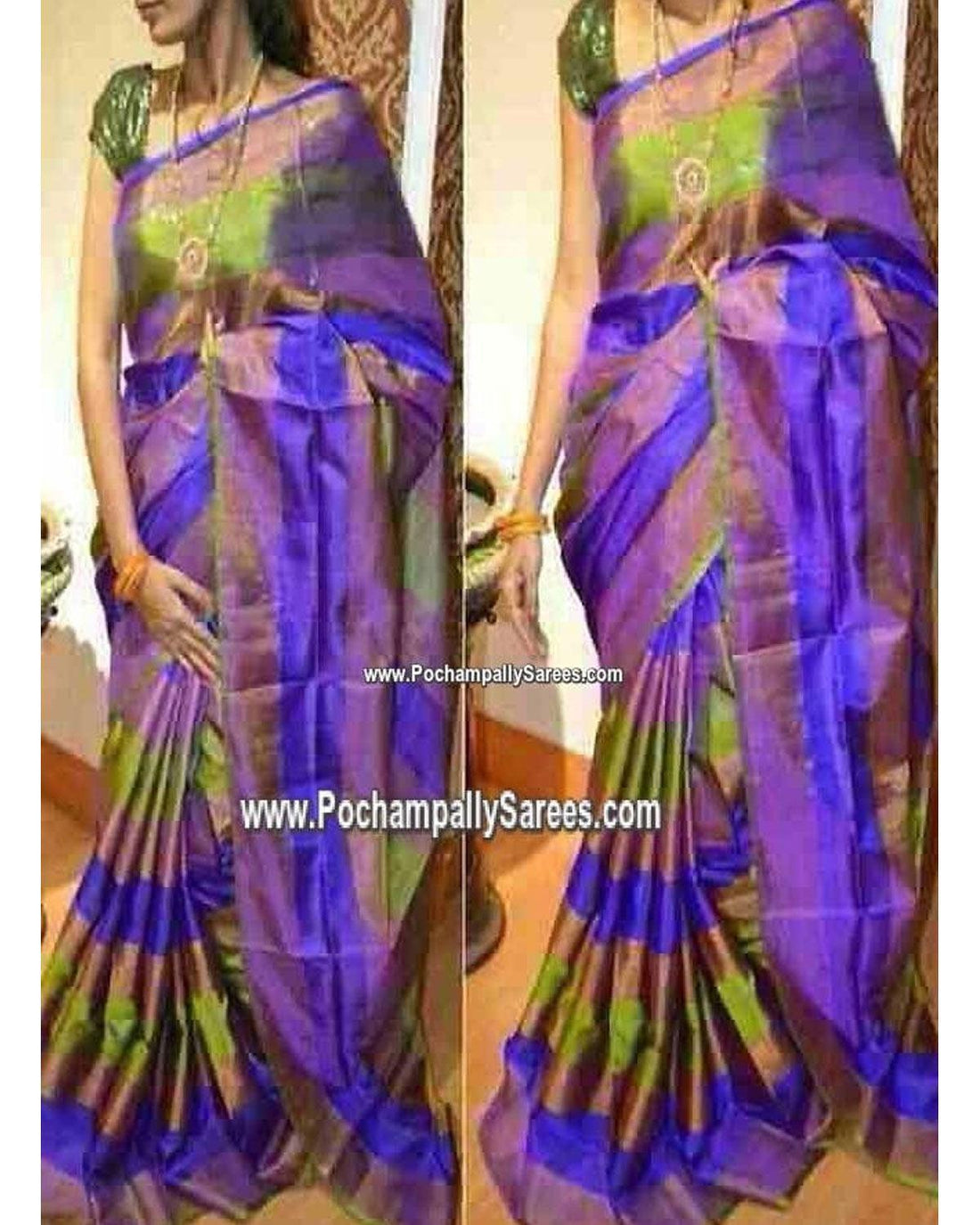 WONDERFUL UPPADA SILK ROYAL BLUE COLOR SAREE - pochampallysarees.com