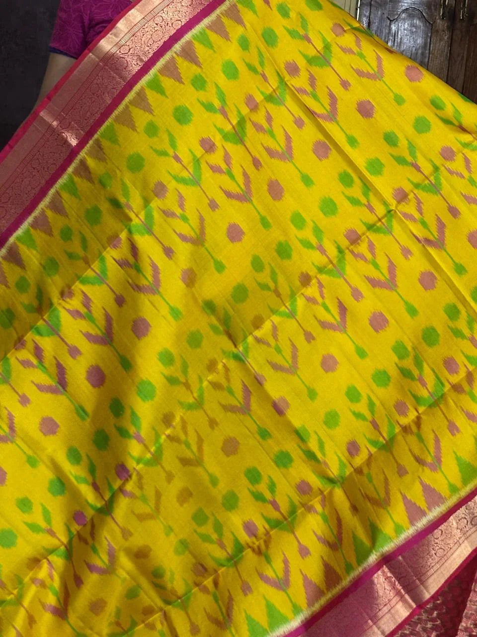 Yellow Red Color Designer Kanchi Pure Soft Silk Saree - pochampallysarees.com