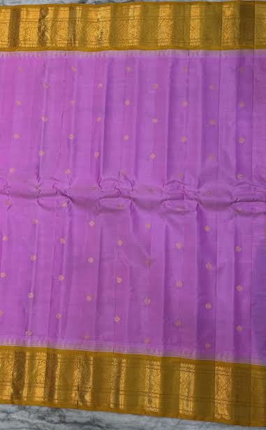 Handwoven Gadwal Silk Saree in Vibrant Pink with Rich Mustard Yellow Pallu
